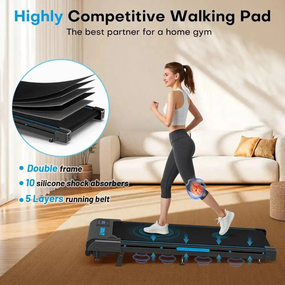 Under Desk 6.2MPH Walking Pad with 9% Incline, 2.5HP Motor, 12 HIIT Workouts, Remote Control, Supports 330lbs