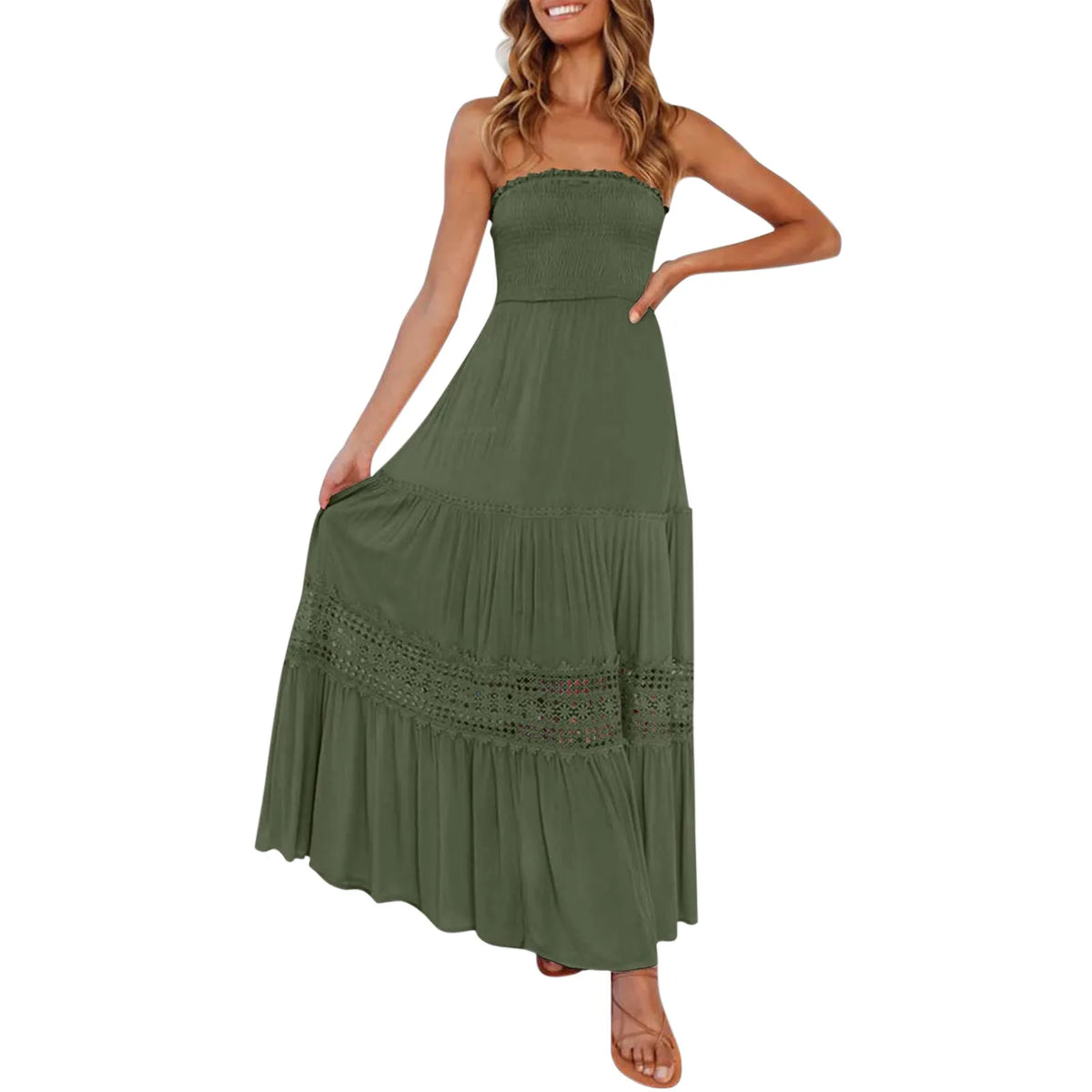 Off Shoulder Lace Vacation Dress