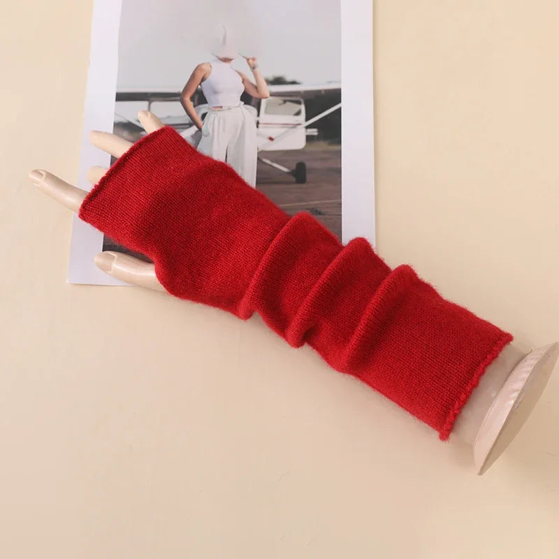 Knitted Winter Fingerless Gloves