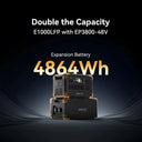 Extra Battery 3840Wh, Expand Capacity for E3600LFP/E3800LFP/F3000LFP/E2400LFP/E1500LFP/E1000LFP, LiFePO4 Backup Battery, Custom