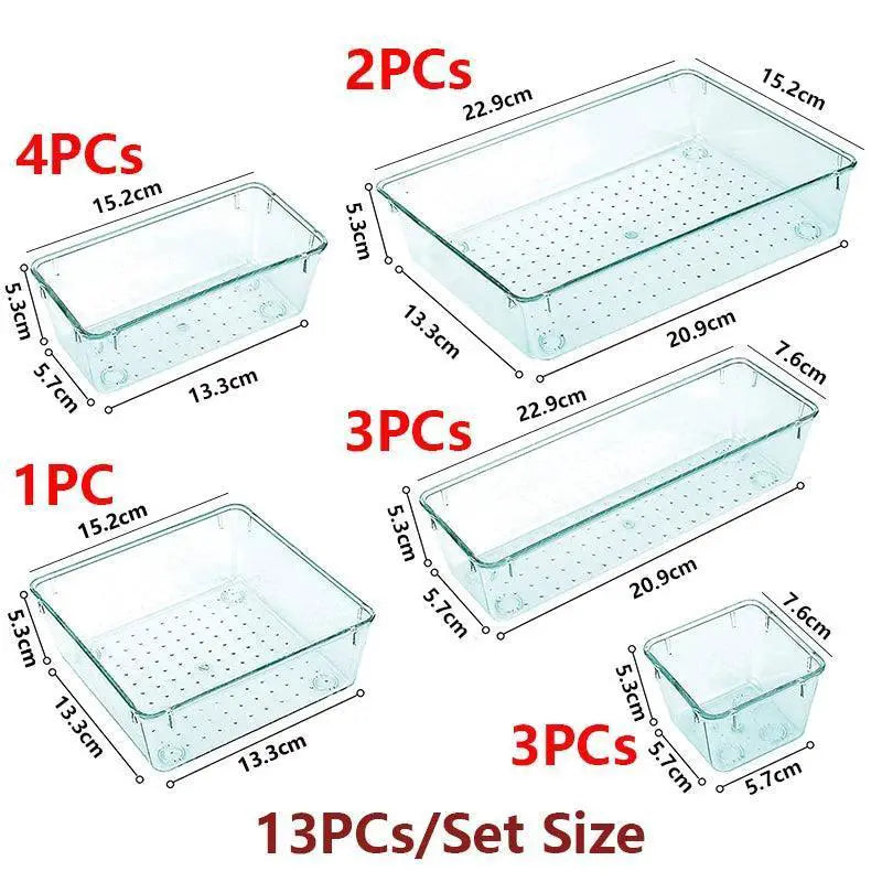 Clear Plastic Home Organizer Set For Versatile Storage