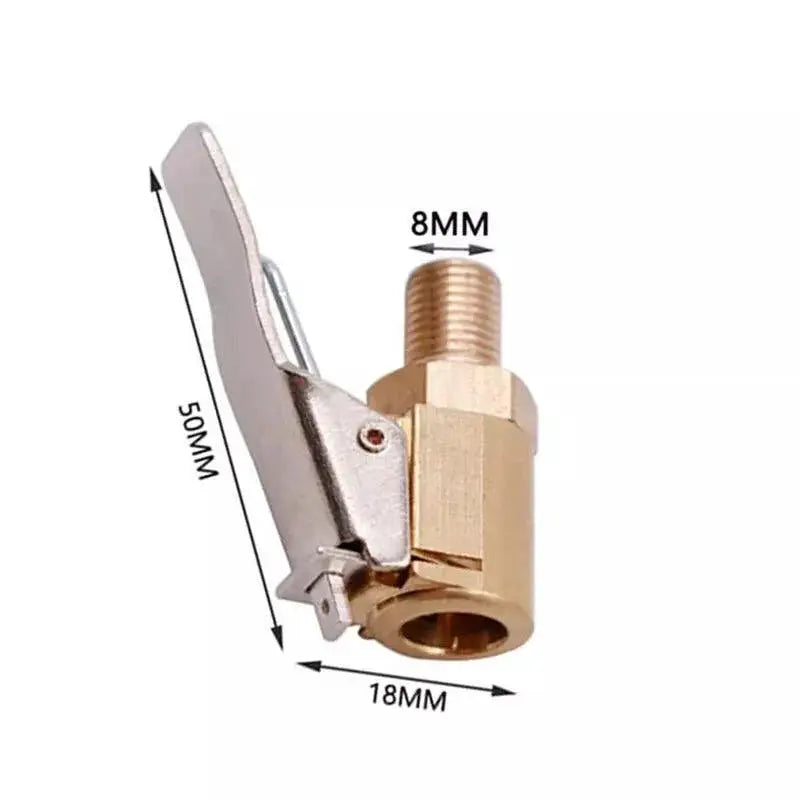 Brass Tire Valve Connector Clip Adapter for 8mm Pumps