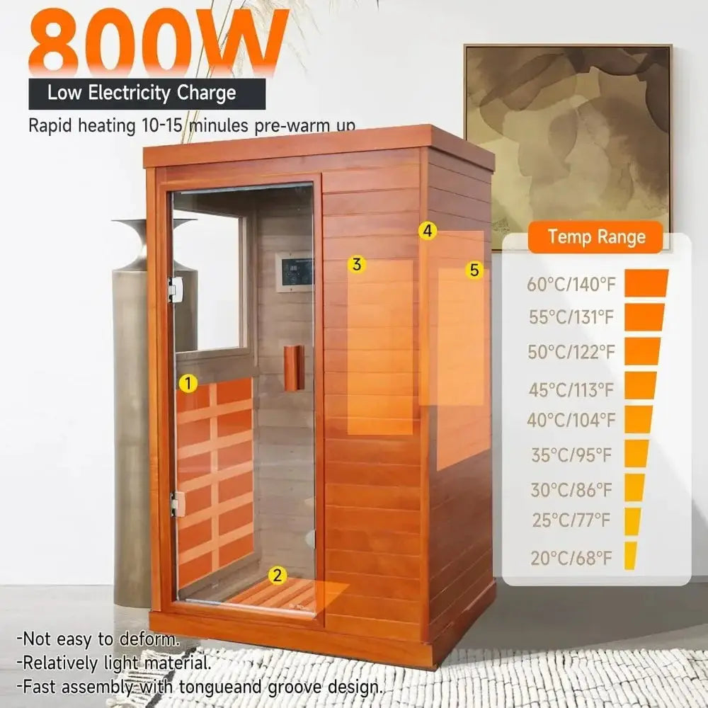 Compact Infrared Sauna For One With Bluetooth Speakers
