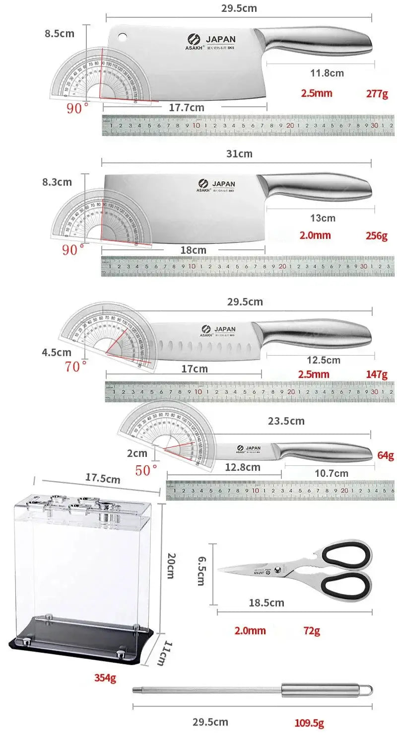 Professional 1 To 7 Piece Stainless Steel Kitchen Knife Set