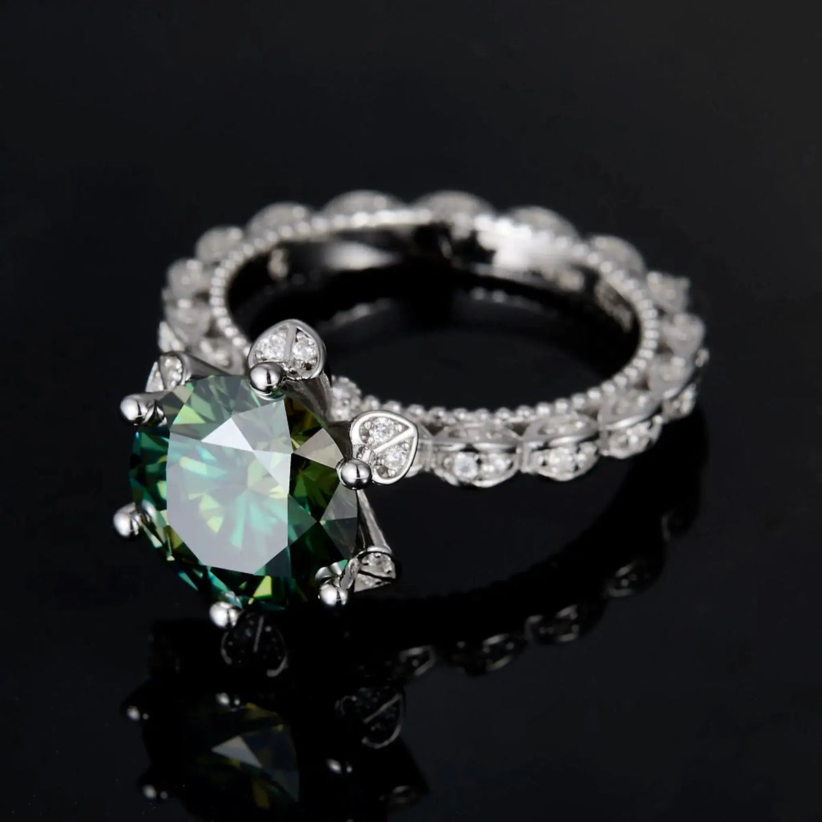 Sterling Silver Silver Round Moissanite Ring — product image 3