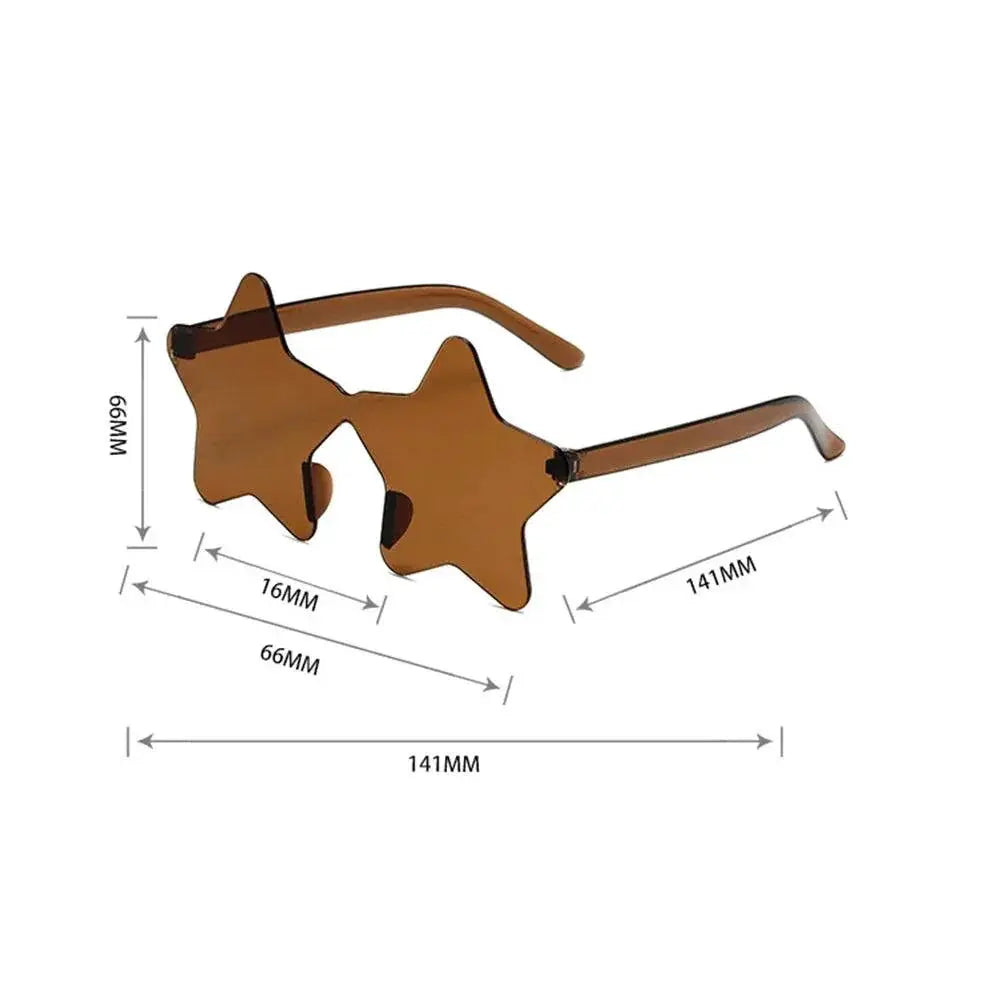 Frameless Star Shaped Sunglasses for Cosplay and Fashion
