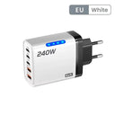 240W GaN USB C Charger 5 In 1 Fast Wall Adapter