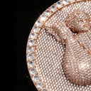 Gold Rose Gold Plated Cherub Angel Medallion Pendant Full Micro