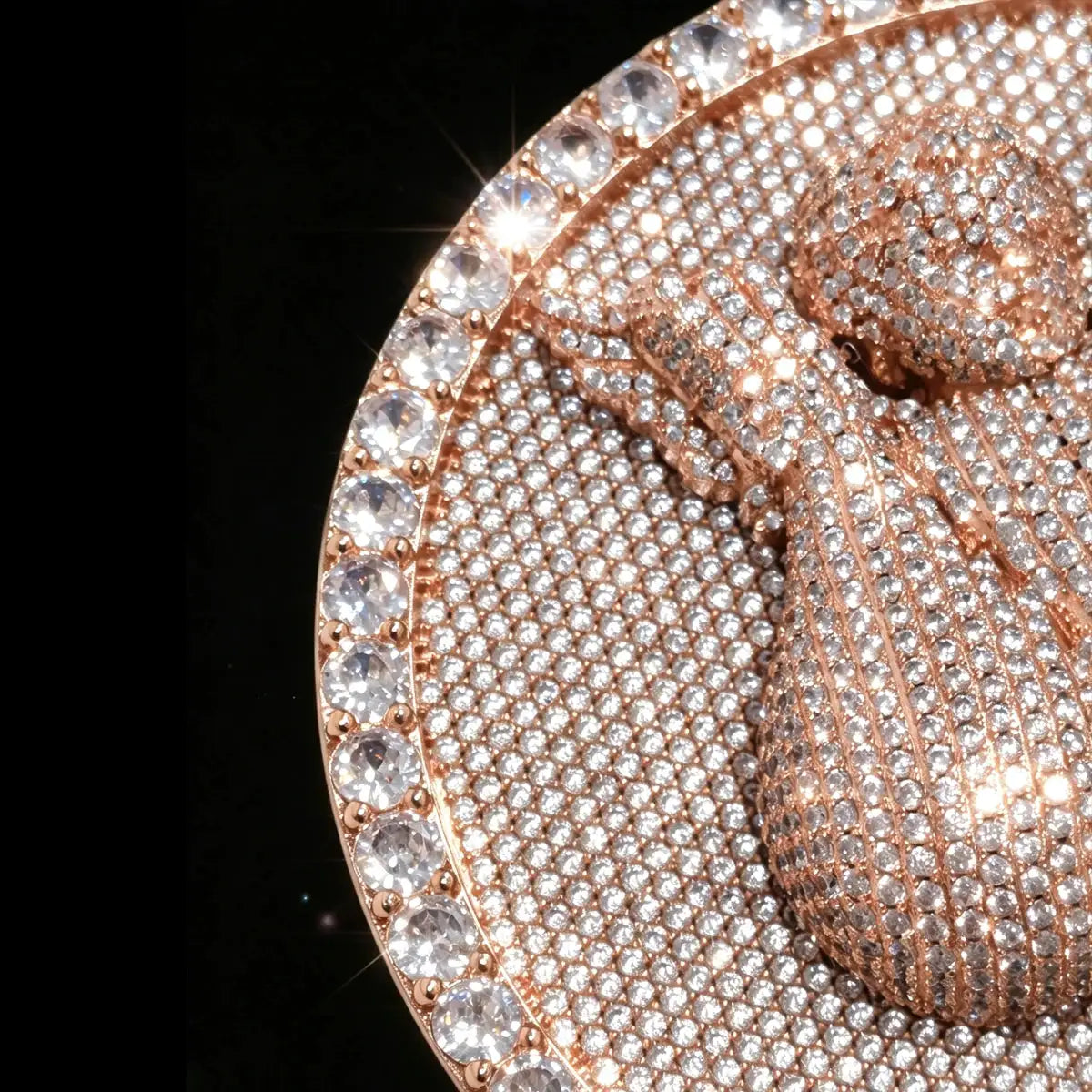 Gold Rose Gold Plated Cherub Angel Medallion Pendant Full Micro — product view 2