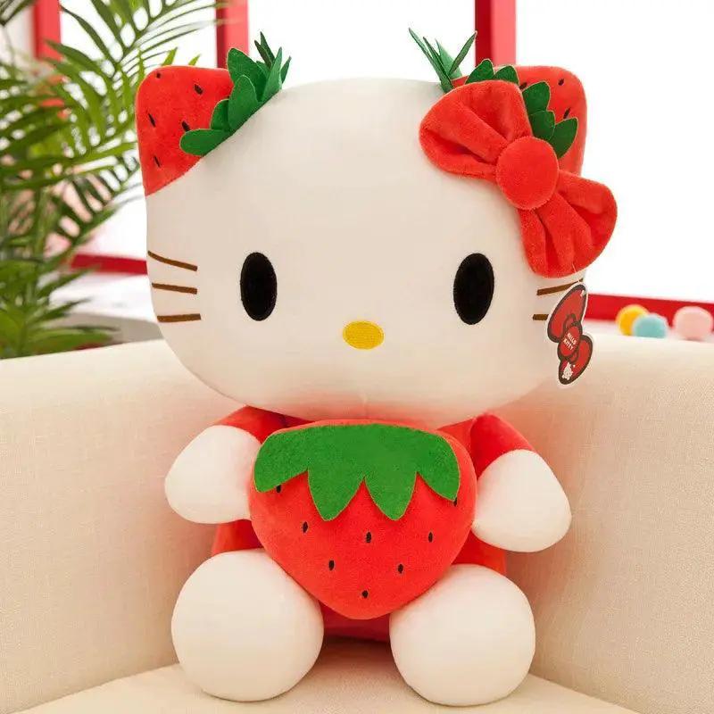 Hello Kitty Strawberry Plush Toy Cute Doll Room Decor Gift