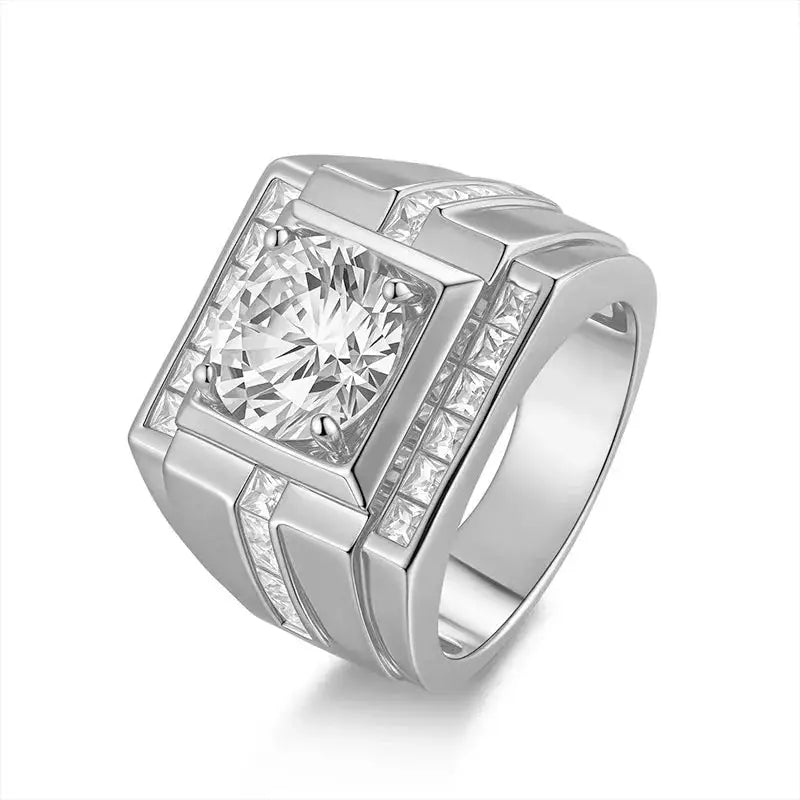 Round Square Moissanite Ring in Sterling Silver Carat — product view 7