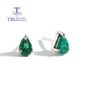 925 Sterling Silver Emerald Gemstone Drop Earrings For Women Girls Birthday Gift