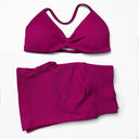 Seamless Yoga Set Women Quick Dry Push Up With Pad