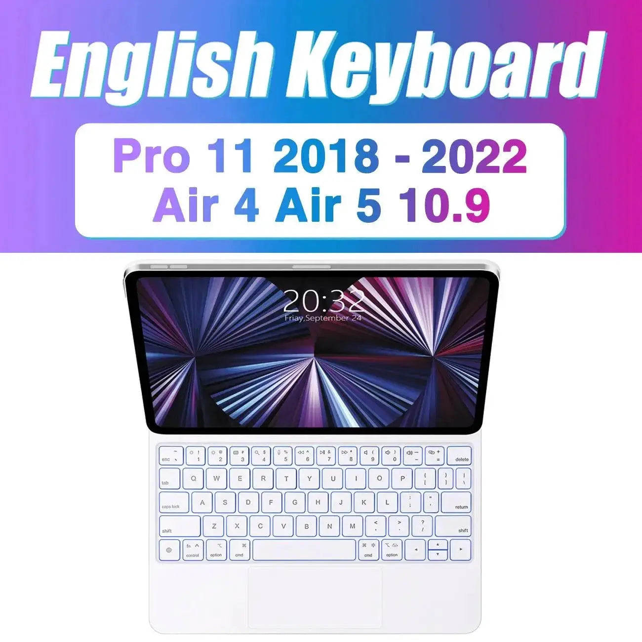 Backlit iPad Keyboard With Trackpad And Adjustable Angles