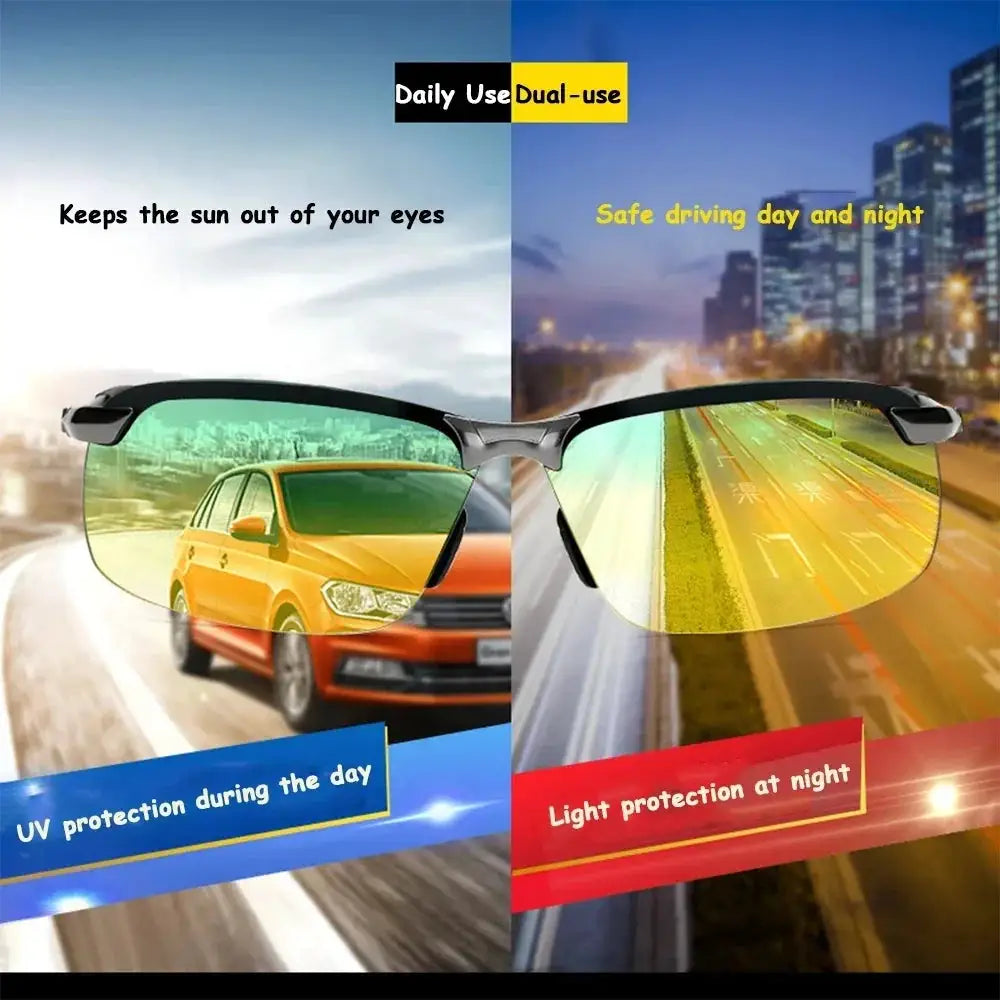 Photochromic Polarized Sunglasses Men Driving Eyewear Set