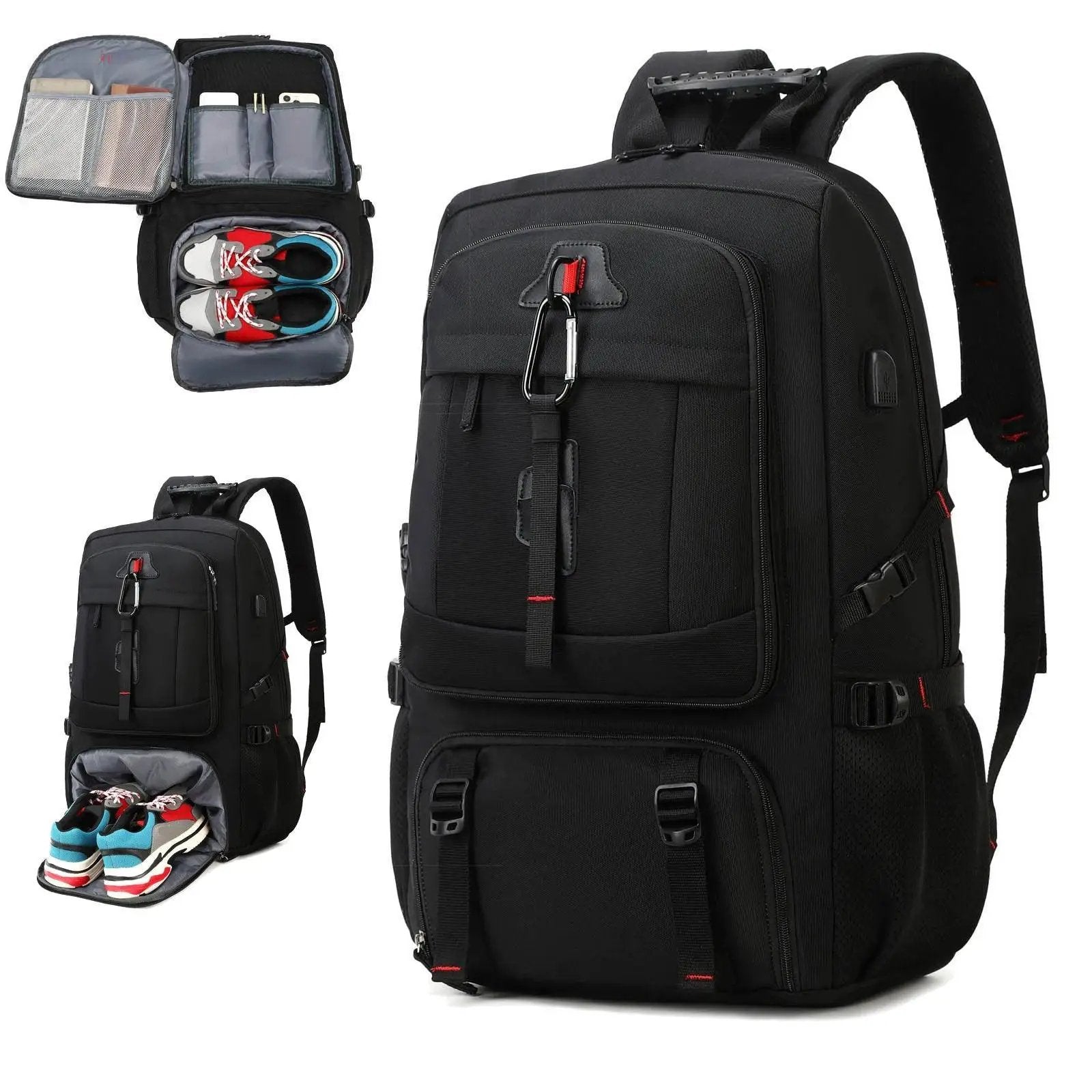 50L Waterproof Outdoor Backpack With Shoe Compartment