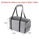 Pet Car Seat Travel Carrier for Small Pets Gray Safe Design
