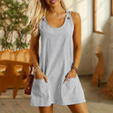 Striped Button Pocket Sundress