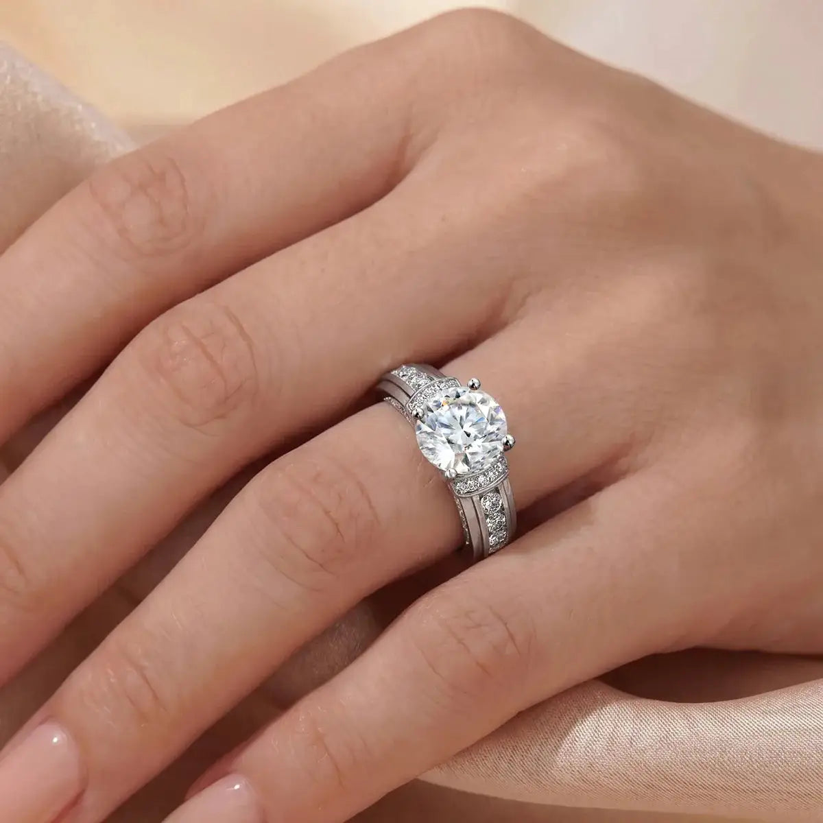 Starlight Moissanite Silver Ring — product image 2