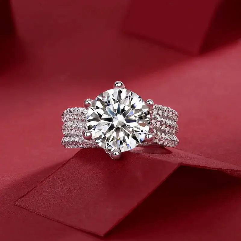 Sterling Silver Silver Gold Plated Moissanite Ring — product image 3