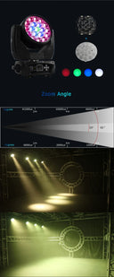 SHEHDS 4PCS Beam Wash 19x15W RGBW Zoom Moving Head Lighting