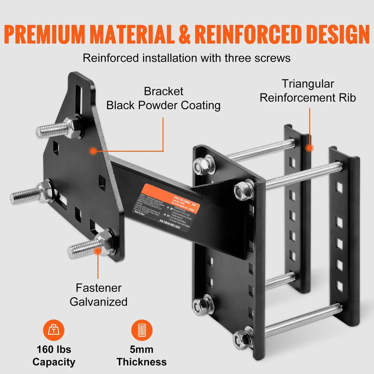 Trailer Spare Tire Carrier Bracket — product view 4