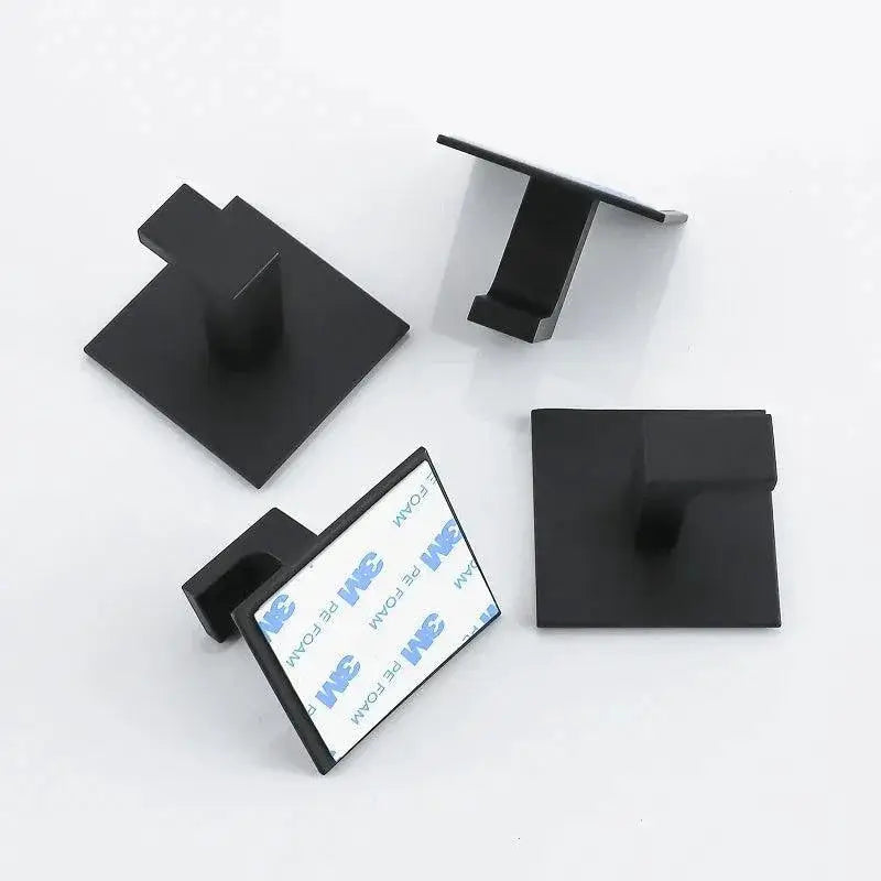 Black Aluminum Wall Hooks Set for Modern Bathroom Organizer