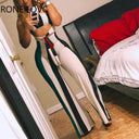 Elegant Striped Colorblock Jumpsuit Summer Chic Statement
