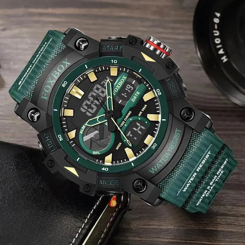 LIGE Dual Display Sports Watch Men Tactical Waterproof