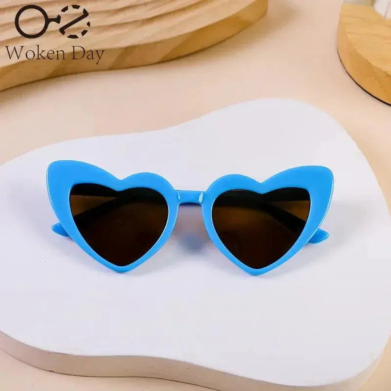 Kids Cartoon Heart Sunflower UV400 Round Sunglasses