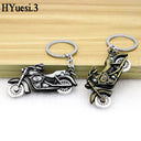 Motorcycle Keychain with Rotating Wheels for Gifts
