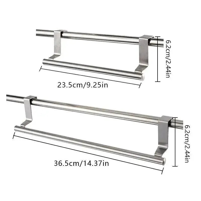 Stainless Steel Over Door Towel Bar Rack Organizer