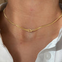 eManco Elegant Minimalist Jewelry 14k Gold Plated Necklace