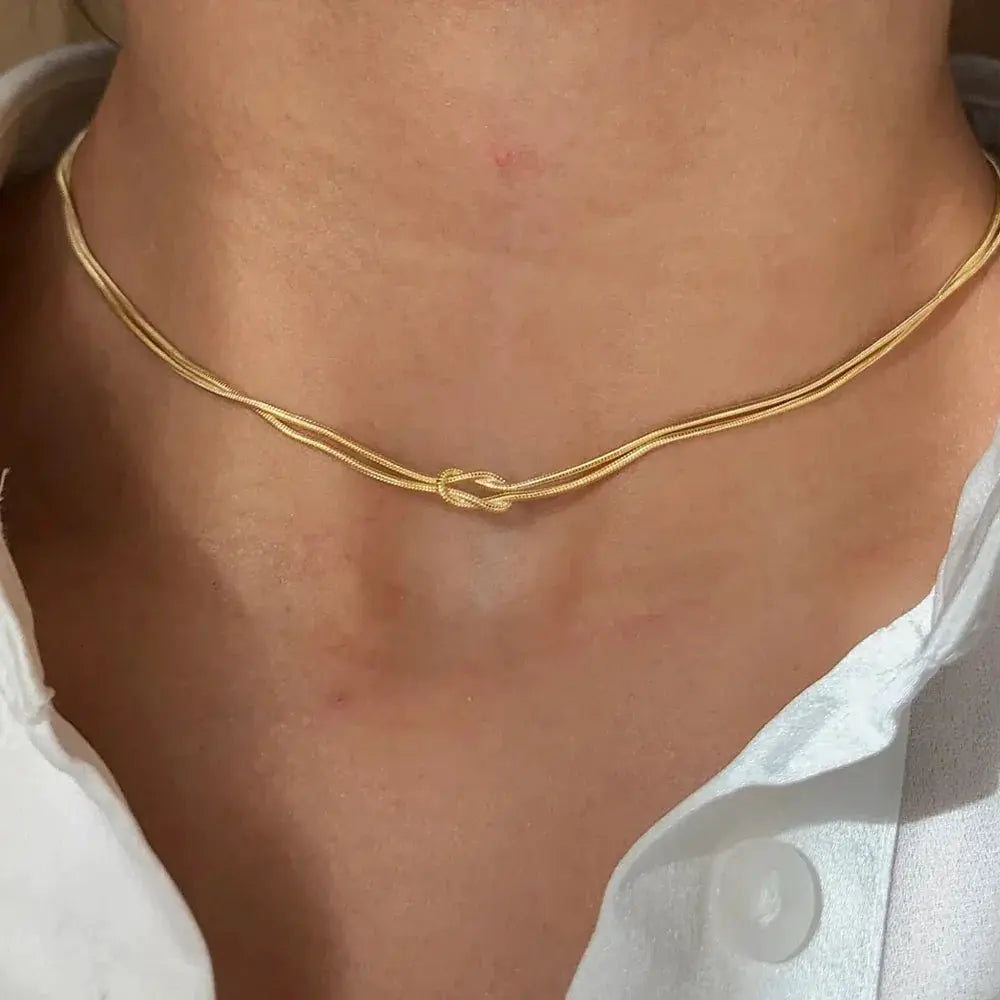 EManco Elegant Minimalist Jewelry 14k Gold Plated Necklace