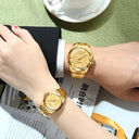 Elegant Rhinestone Stainless Steel Watches for Couples Set