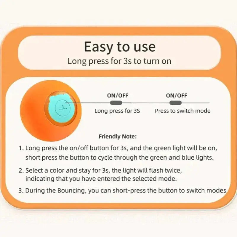 ROJECO Interactive Cat Bouncing Ball Toy for Engaging Fun