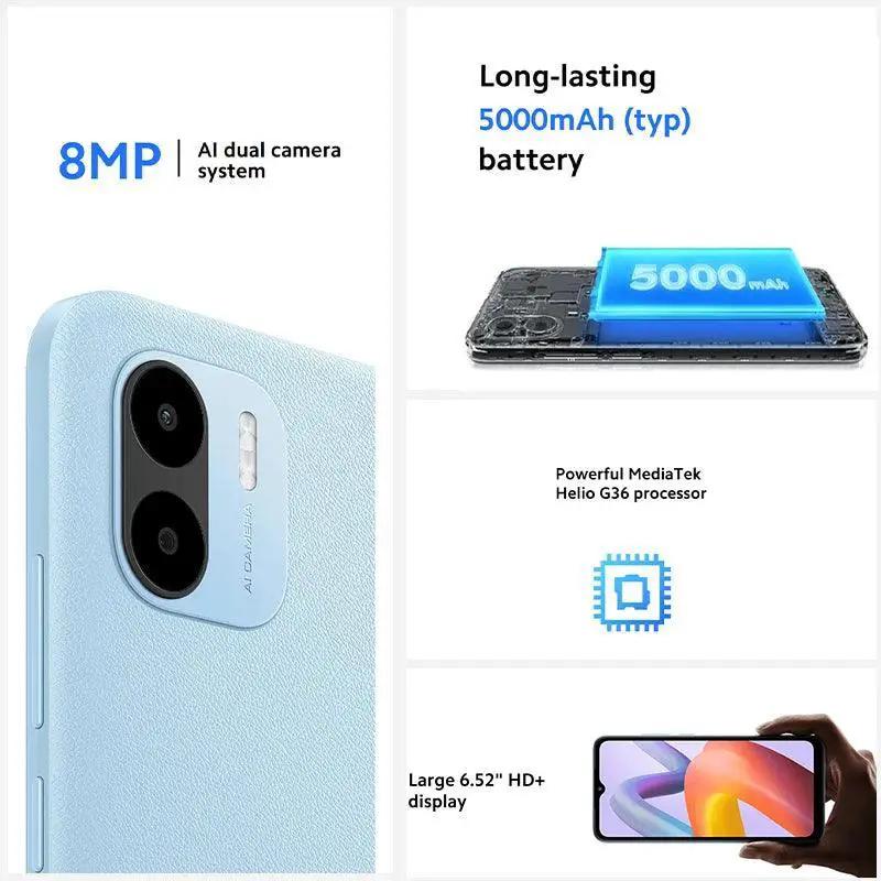 Redmi A2 Global Helio G36 Smartphone 6.52 Inch Display