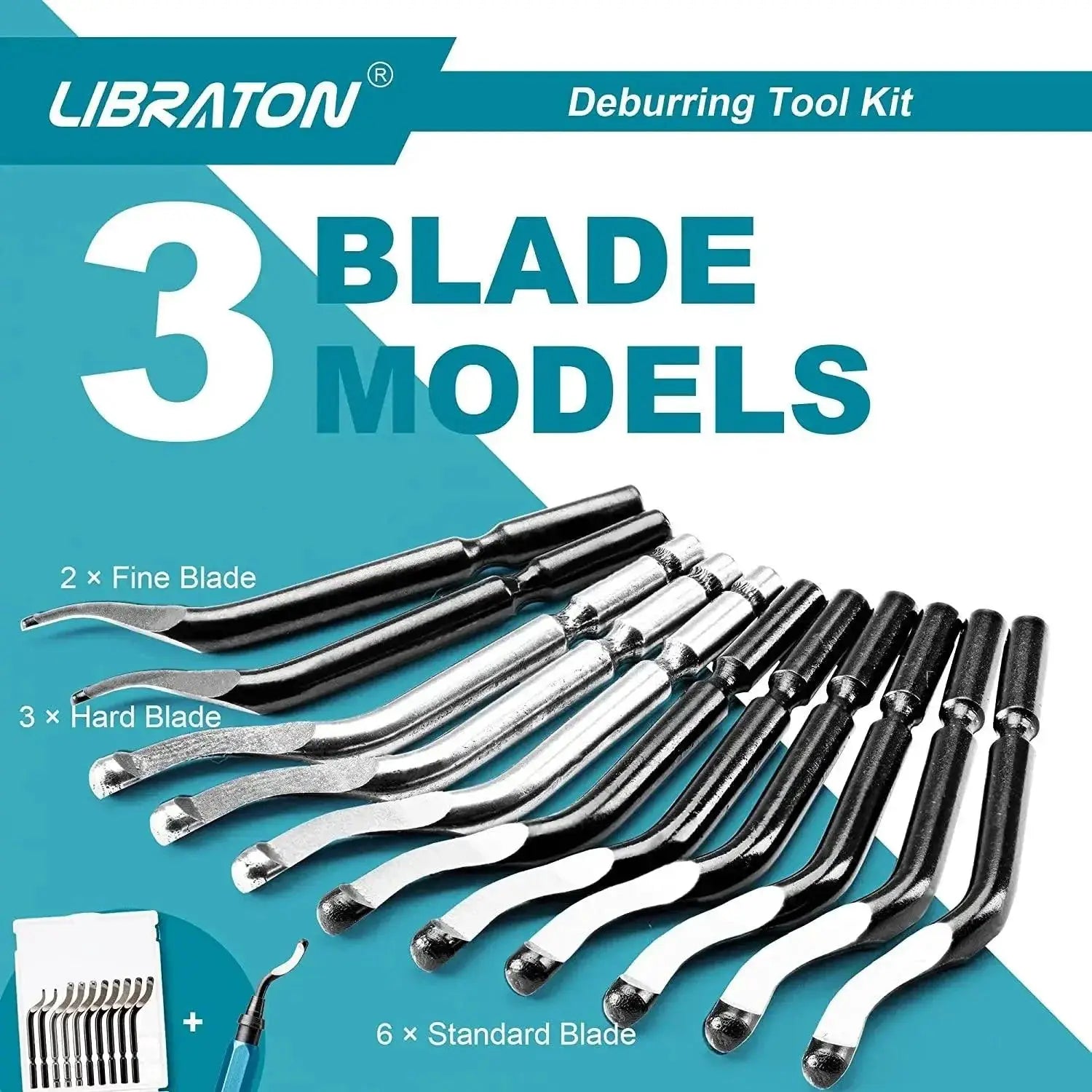Libraton Precision Deburring Tool Set 11 HSS Blades