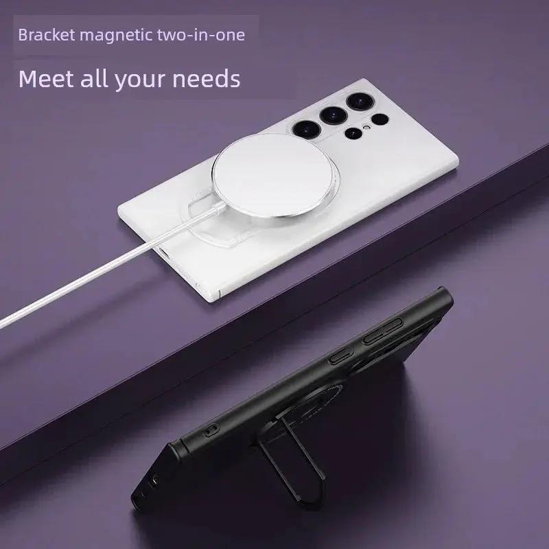 Foldable Ring Magnetic Suction Case For Samsung S24 Ultra