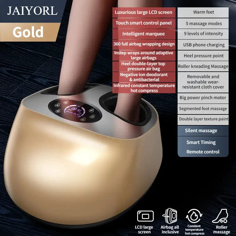 Electric Foot Massage Machine Fully Automatic Shiatsu Kneading Heating Household Negative Ion Airbag Fully Wrapped Foot Massager