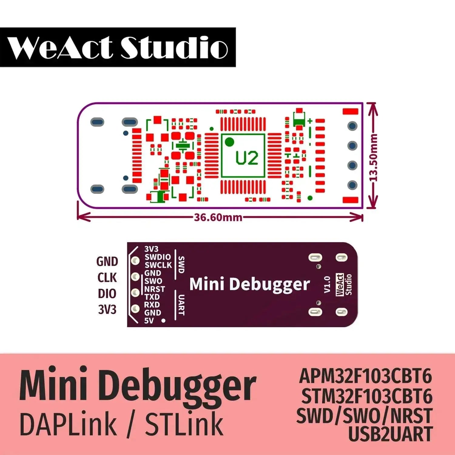 WeAct Mini Debugger Versatile Debugging Tool For STM32