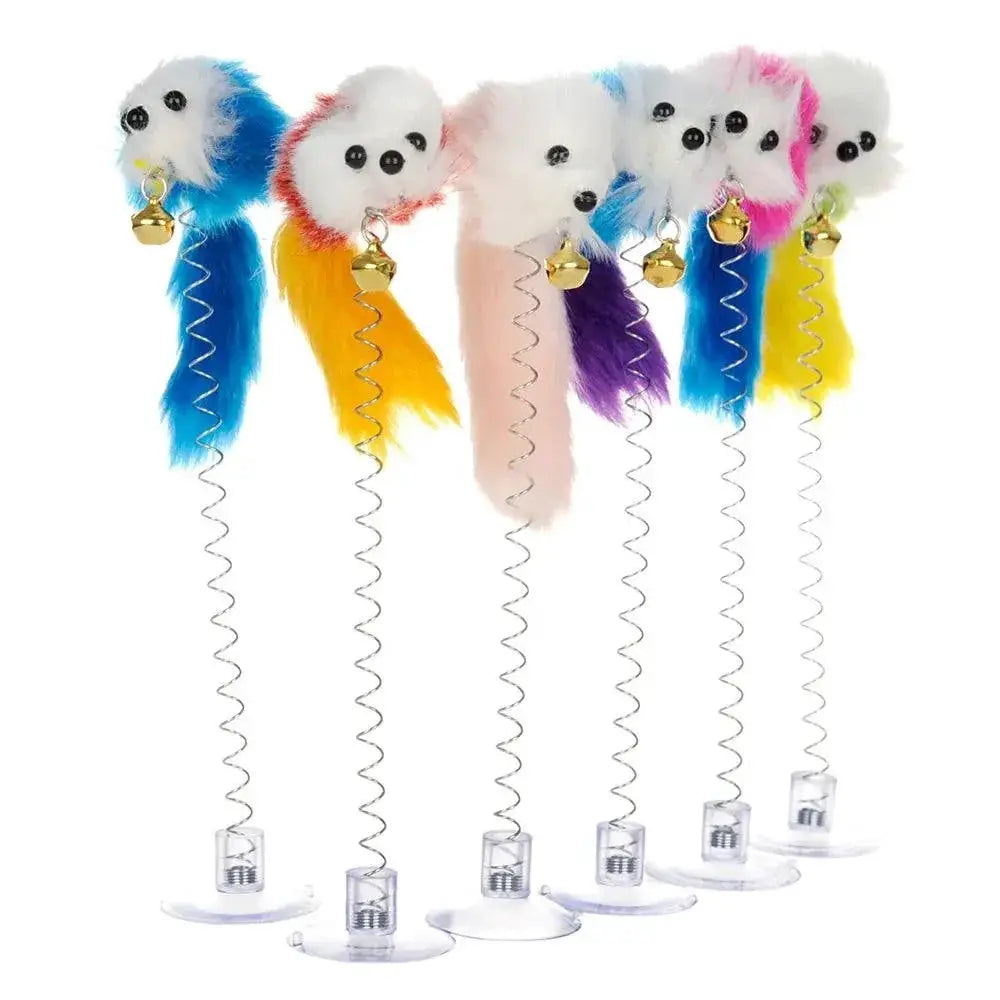 Interactive Feather Cat Toy Stick With Mini Bell Teaser