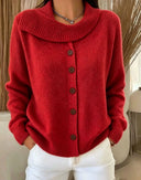 Notched Lapel Button Autumn Cardigan