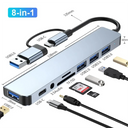 8-In-2 USB Hub 3.0 USB-C Docking Station High Speed Adapter