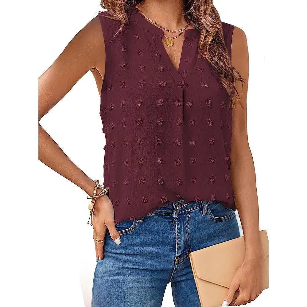 Chic V Neck Tank Top Elegant Staple for Women's Fashion