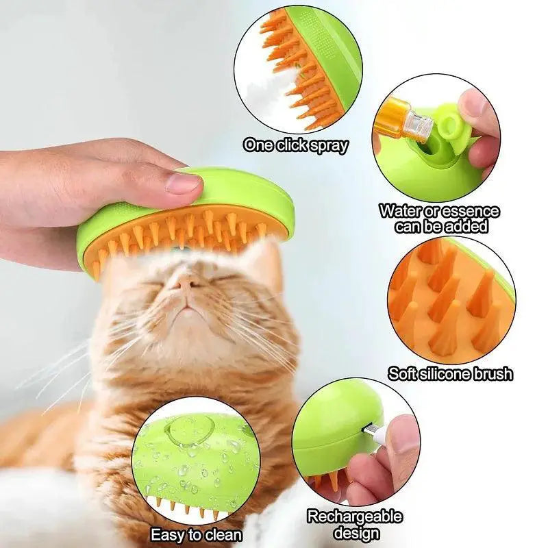 Steamy Cat Brush Electric Spray Grooming Tool For Pets