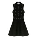 Vintage Black Beaded A-Line Party Dress for Summer Events