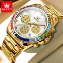 Olevs Men Rainbow Dial Quartz Watch