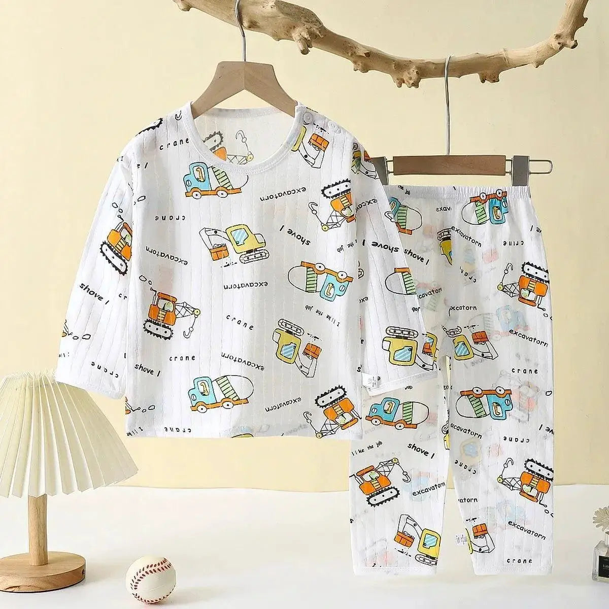 Soft Cotton Kids Pajama Set Cute Cartoon Sleepwear