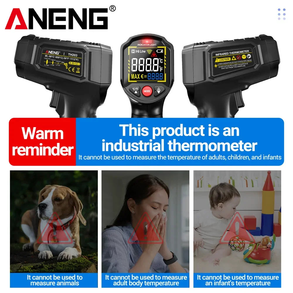Infrared Thermometer Adjustable Emissivity Non-Contact